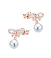 Bow Pearl Silver Stud Earring STS-6923